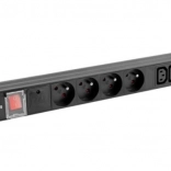 Barrette PDU rack 1U 16A avec 4 prises 230 V et 4× IEC C13, 2 m – LANBERG
