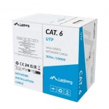 Câble LAN UTP catégorie 6, 305m CCA, gris, Fluke Passed