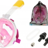 Masque de snorkeling intégral pliable S/M rose