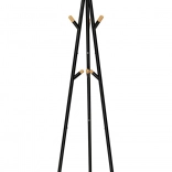 Portemanteau sur pied en métal avec crochets en hêtre, noir