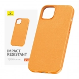 Étui en cuir PU BASEUS Fauxther pour iPhone 15 Plus – orange