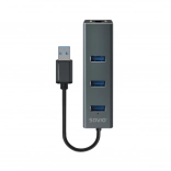 Savio hub USB-A 3.1 Gen 1 avec 3 ports et adaptateur RJ‑45 Gigabit Ethernet
