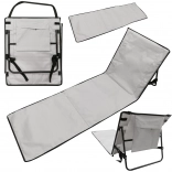 Tapis de plage pliable avec support 2en1 gris avec sac