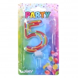 Bougie de fête numéro 5 – rayures