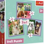 Puzzle 3-en-1 chiots adorables Trefl