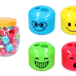 taille-crayon double avec visage et réservoir