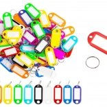 Étiquettes porte-clés en plastique colorées, lot de 100 pièces