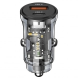 Chargeur voiture 30W 1xUSB + 1xUSB-C Charge rapide