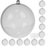 Boules de Noël transparentes démontables 8 cm – lot de 12 pcs RUHHY