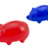 Tirelire cochon en plastique 16 cm, 2 couleurs