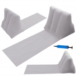 Tapis de plage gonflable avec dossier et oreiller – Gris