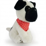 Chien en peluche carlin 21 cm blanc