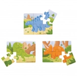 puzzles en bois 3-en-1 dinosaures BIGJIGS TOYS