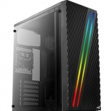 Boîtier PC mid‑tower Streak RGB, noir, USB 3.0