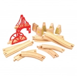 Ensemble de pont ferroviaire en bois 18 pièces Bigjigs Rail