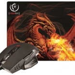 Ensemble gaming souris et tapis RED DRAGON