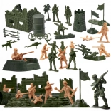 Set de petits soldats en plastique et base militaire, 114 pièces