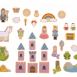 Bigjigs Toys magnets en bois contes de fées – set de 35 pcs