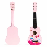 Guitare en bois rose pour enfants avec cordes métalliques ECOTOYS
