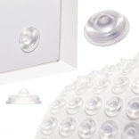 Butées en silicone autocollantes 13 mm – transparentes, 50 pcs