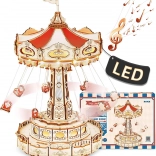 RoboTime Puzzle 3D boîte à musique – manège à chaînes avec LED et mélodie