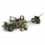 sluban army ww2 jeep allié avec canon antiaérien – jeu de construction