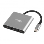 NATEC Fowler Mini – Adaptateur multiport USB‑C avec HDMI 4K, USB 3.0 et PD 60 W