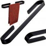 Porte-serviettes mural en aluminium – noir, 30 cm