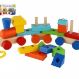 Petit train en bois coloré avec wagons de Mertens