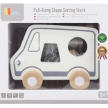 Camion en bois à tirer et boîte à formes