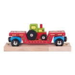 Bigjigs Rail wagon avec tracteur et deux rails