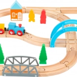 small foot circuit de train en bois Journey – set de 40 pièces