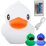 Veilleuse pour enfant en silicone en forme de canard avec couleurs RVB et télécommande