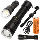 Lampe tactique militaire avec LED Cree XHP160 et zoom