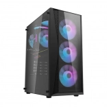 Boîtier PC Darkflash DK352 Plus avec 4 ventilateurs (noir)