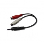Adaptateur audio jack 3,5 mm vers 2 connecteurs RCA, 20 cm