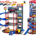 Garage de stationnement à étages avec station et lave-auto