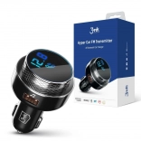 adaptateur voiture et transmetteur FM avec Bluetooth, 2× USB‑A, lecteur de cartes et charge rapide