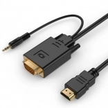 Convertisseur HDMI vers VGA avec audio 3,5 mm, 3 m, noir