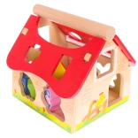 Jeu d’encastrement en bois en forme de petite maison ferme ECOTOYS