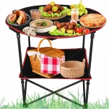 Table de camping pliante avec étui noire