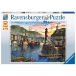 Puzzle Ravensburger lever de soleil au port – 500 pièces