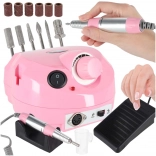 Ponceuse électrique pour ongles 35 000 tr/min avec kit de 6 embouts, rose