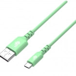 Câble USB–USB‑C en silicone 1 m, vert, charge rapide