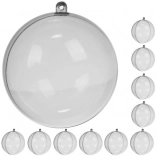 Boules transparentes démontables 10 cm, lot de 10 pcs RUHHY