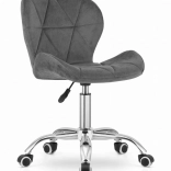 Chaise de bureau pivotante avec large dossier en velours gris