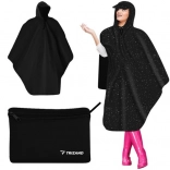 Poncho imperméable de cyclisme TRIZAND avec visière, noir