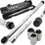 Coffret clé dynamométrique 1/2'' 40–210 Nm avec douilles 17/19/21 mm et mallette