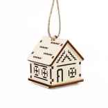 La magie du bois petite maisonnette avec motifs zigzag et bougie LED