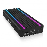 Boîtier en aluminium pour SSD M.2 NVMe avec éclairage RGB USB‑C 10 Gb/s